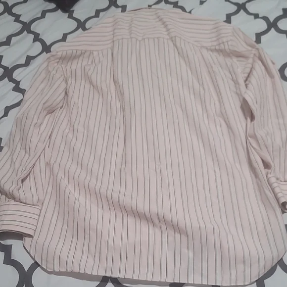 Men's Ermengildo Zegna Pink Striped Dress Shirt 15.5 32/33 - Picture 4 of 4